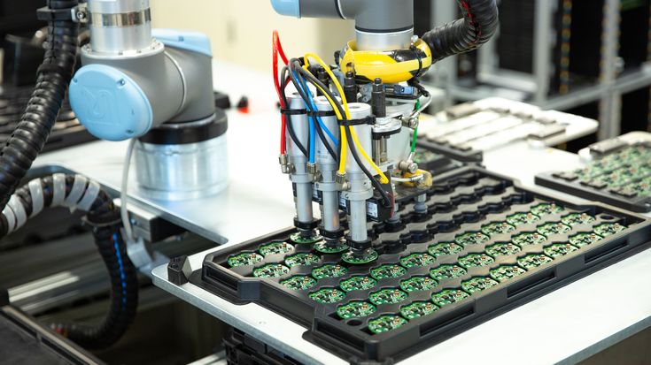 Deploying industrial cobots from Universal Robots to handle tray loading, boxing, and lid closing for two million automotive PCBs annually delivered Melecs an immediate 25% productivity boost.