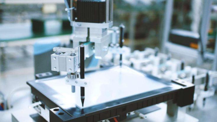 Teste de touchscreen com um robô colaborativo da Universal Robots.