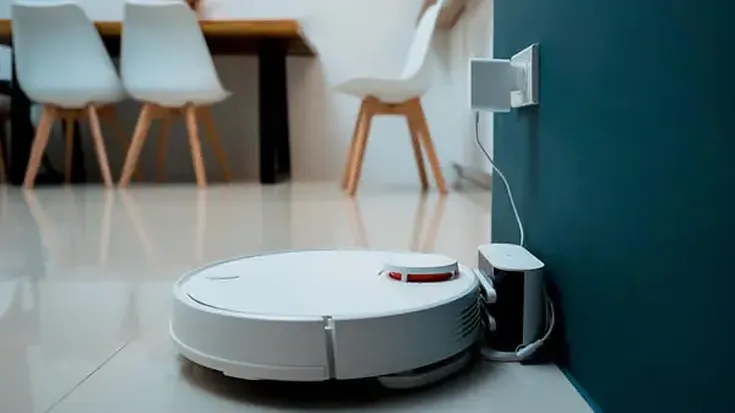 El robot aspiradora inteligente utiliza sensores y mapeo por IA para limpiar el hogar de forma autónoma, optimizando rutas y adaptándose a cualquier tipo de superficie.