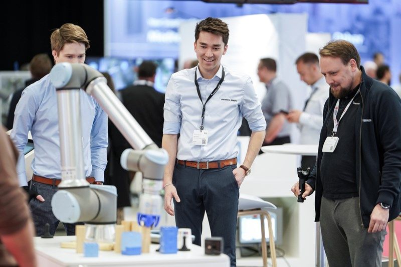 Universal Robots collaborative robot in a production environment