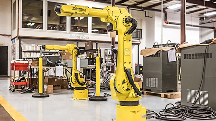 Traditionele assemblagerobot met hydraulische robotarm