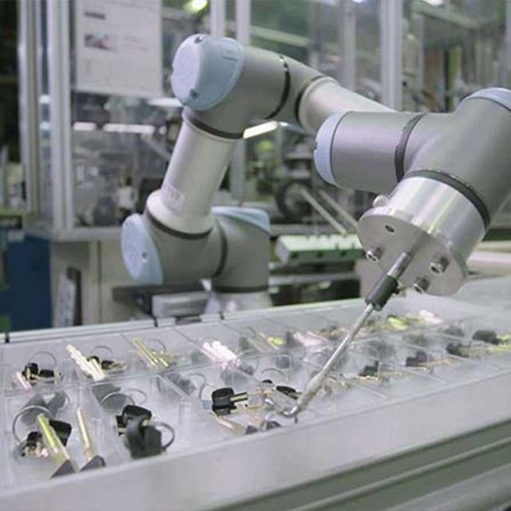 A Alpha Corporation no Japão primeiro considerou robôs industriais tradicionais para o processo de injeção plástica, mas desistiu da ideia por falta de espaço vertical para movimentação.