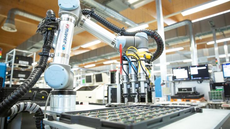 In der Elektronikbranche sorgen Cobots für mehr Effizienz bei der Handhabung von Teilen.