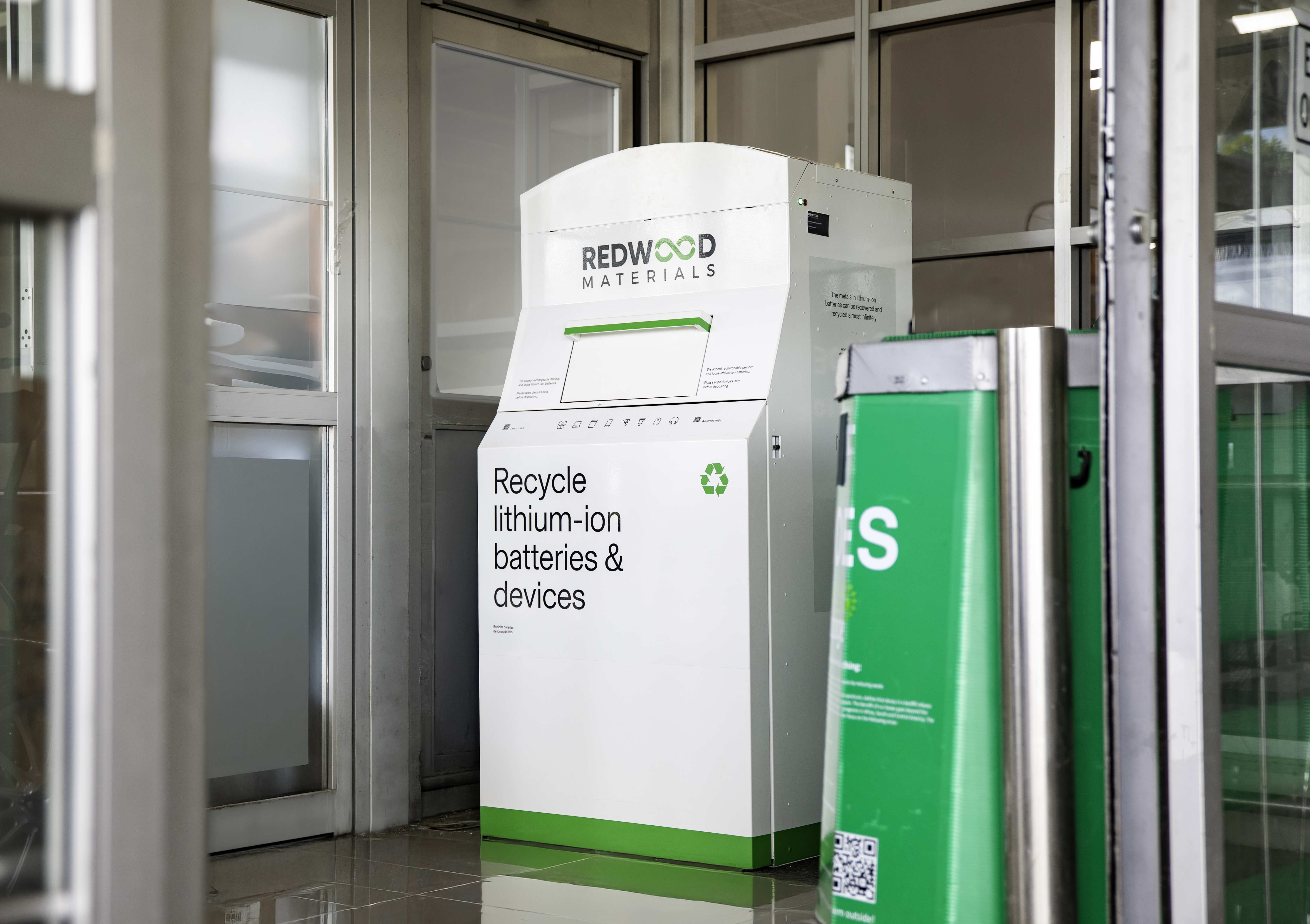 Redwood Materials battery recycling bin