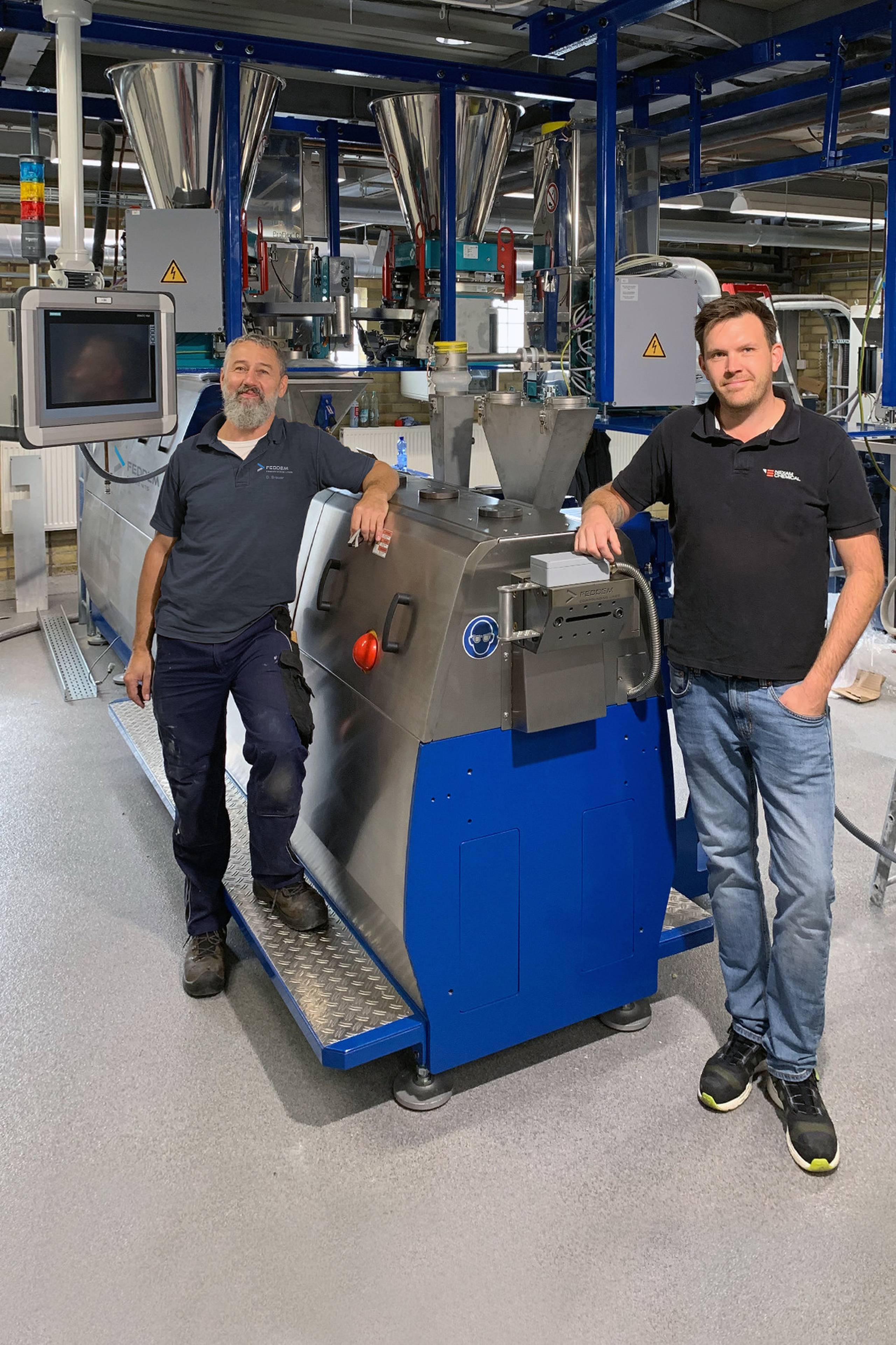Aufbau eines Extruders im Werk