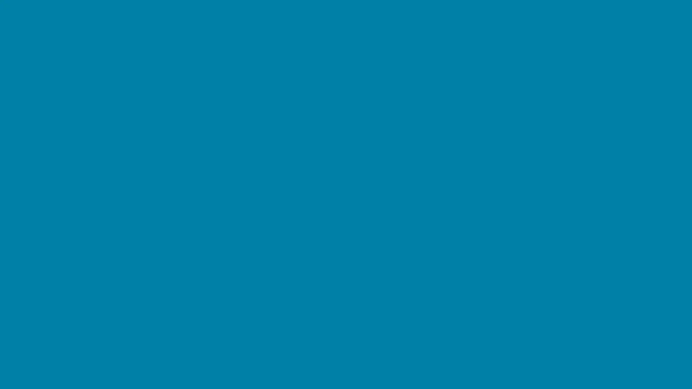 A solid teal blue background with no additional elements.