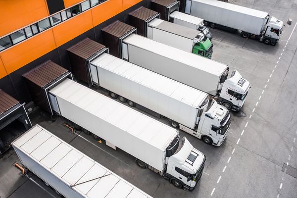 Trucks before loading