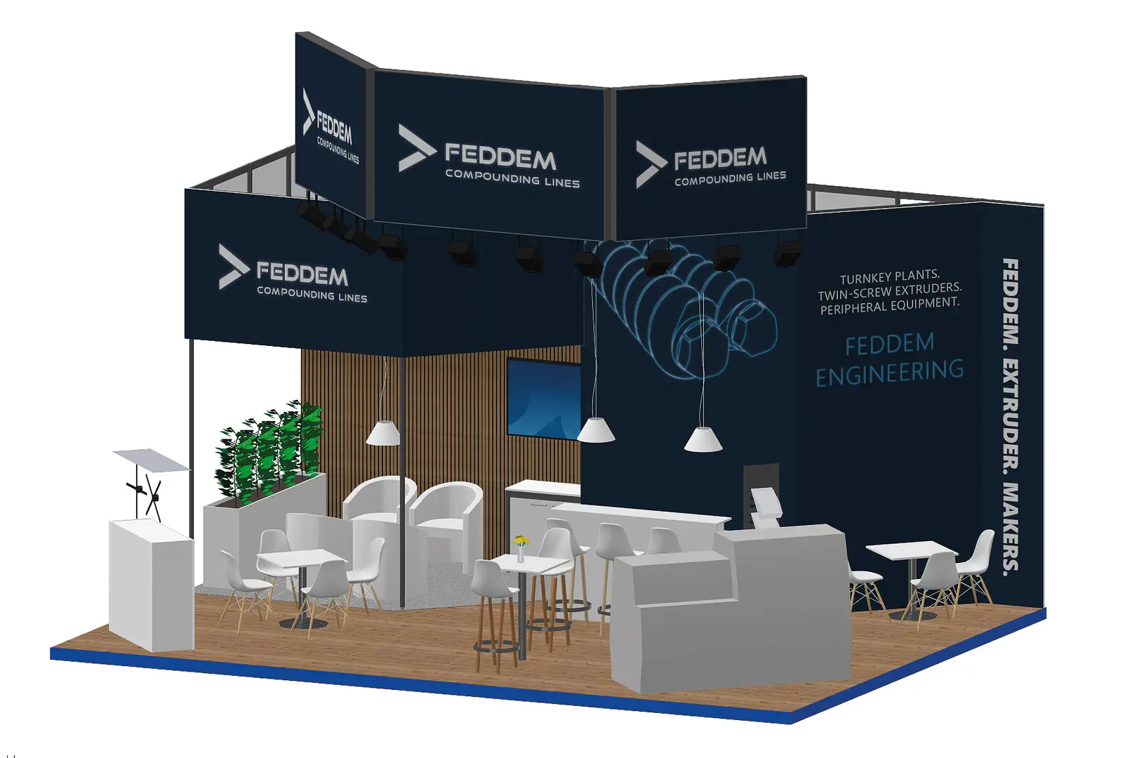 Ein neues Standkonzept präsentiert FEDDEM in Halle A6, Stand 6217