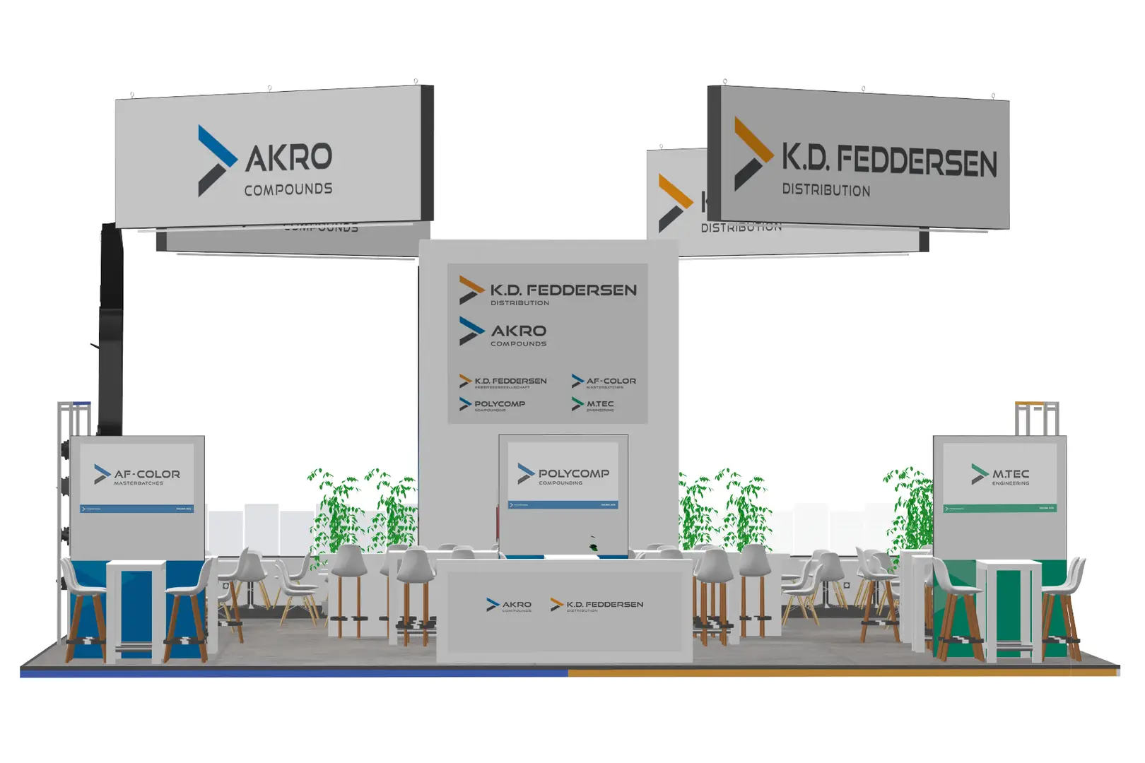 Visualisierung des Gemeinschaftsstands der Feddersen Group in Halle B2, Stand 2213