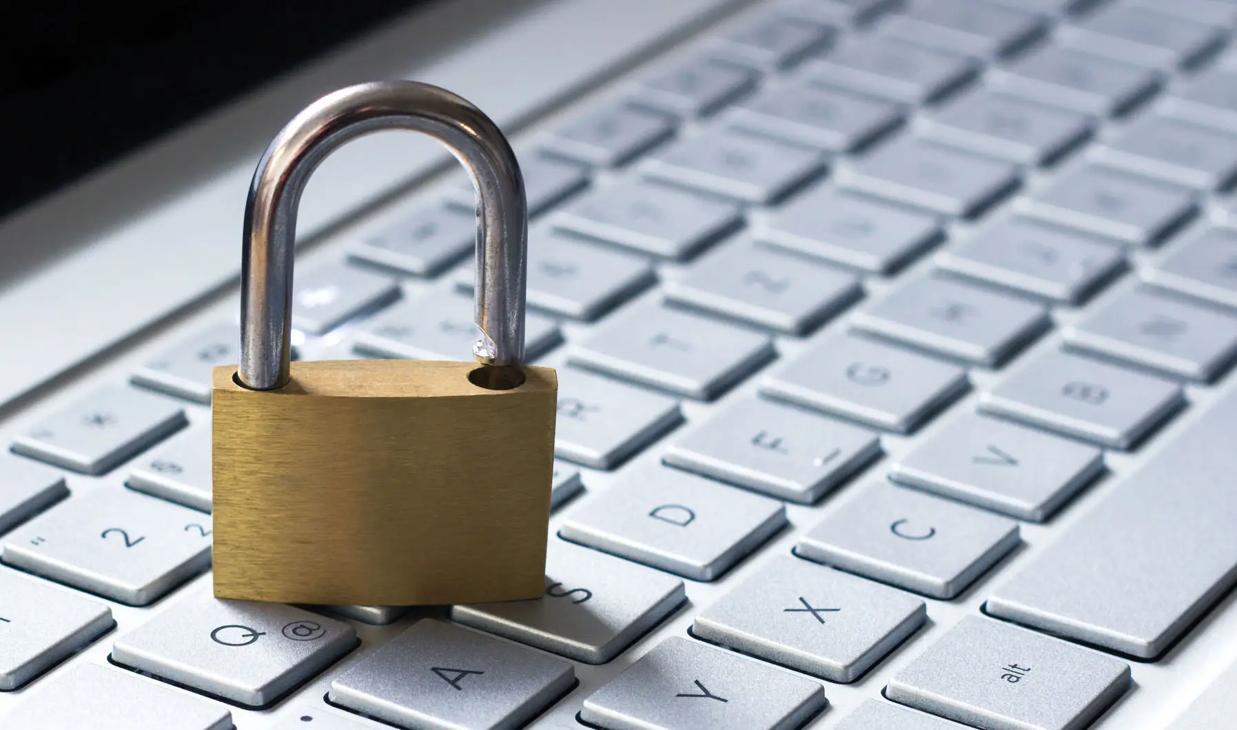 Padlock on keyboard