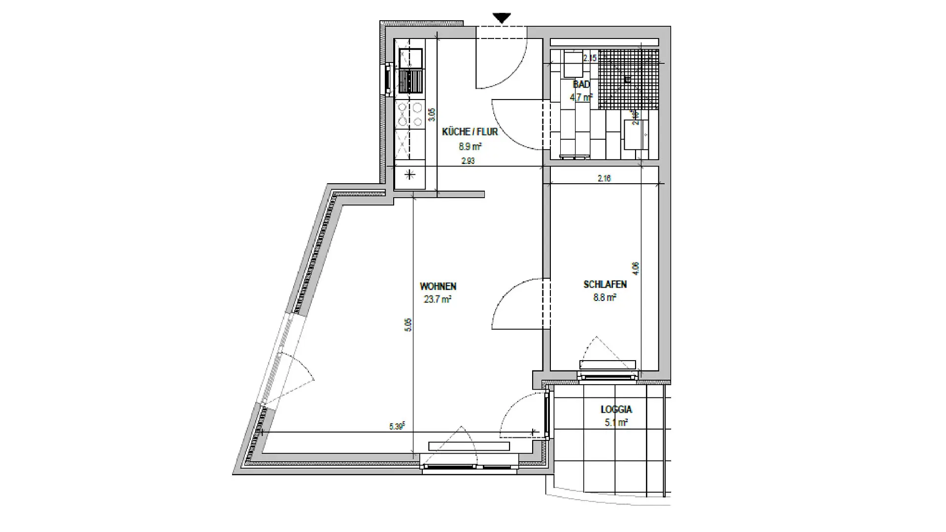 img servicewohnen 1,5 Zimmer Grundriss