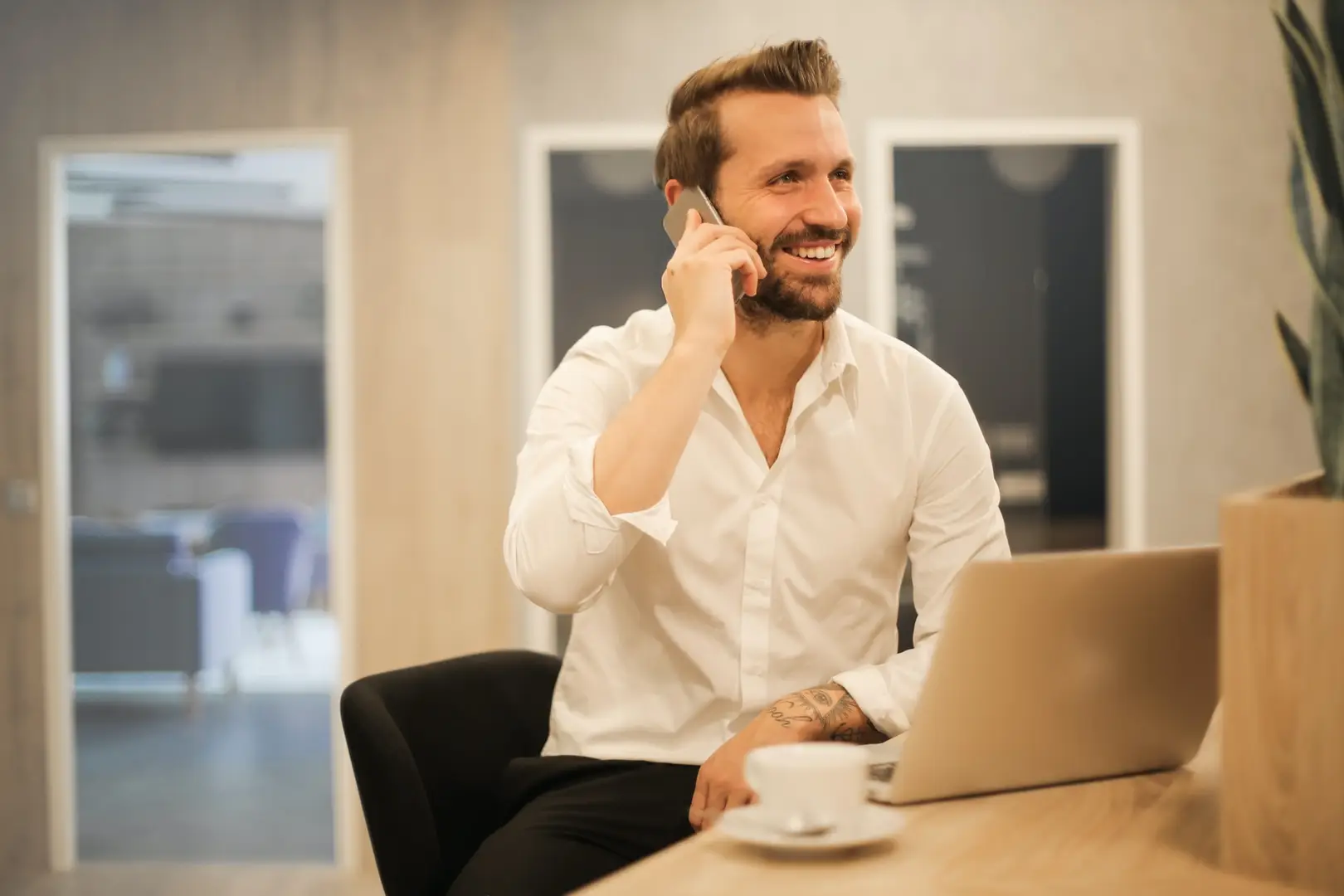 Man using a smartphone