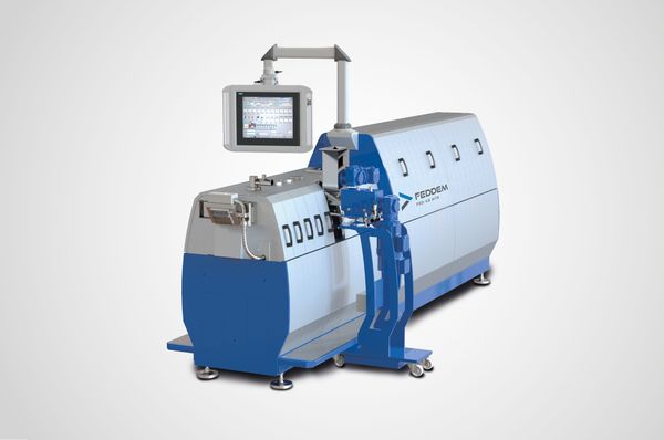 The powerful FED 43 MTS extruder by Feddem in a production facility, ideal for efficient plastic compounding, granulation, and high-performance industrial applications.