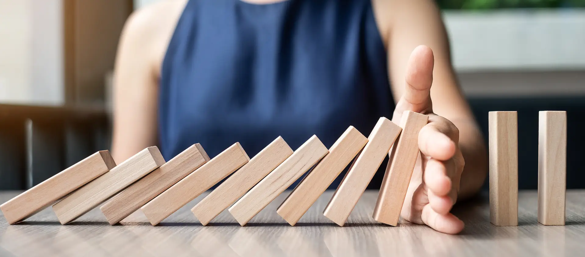 Woman with dominos