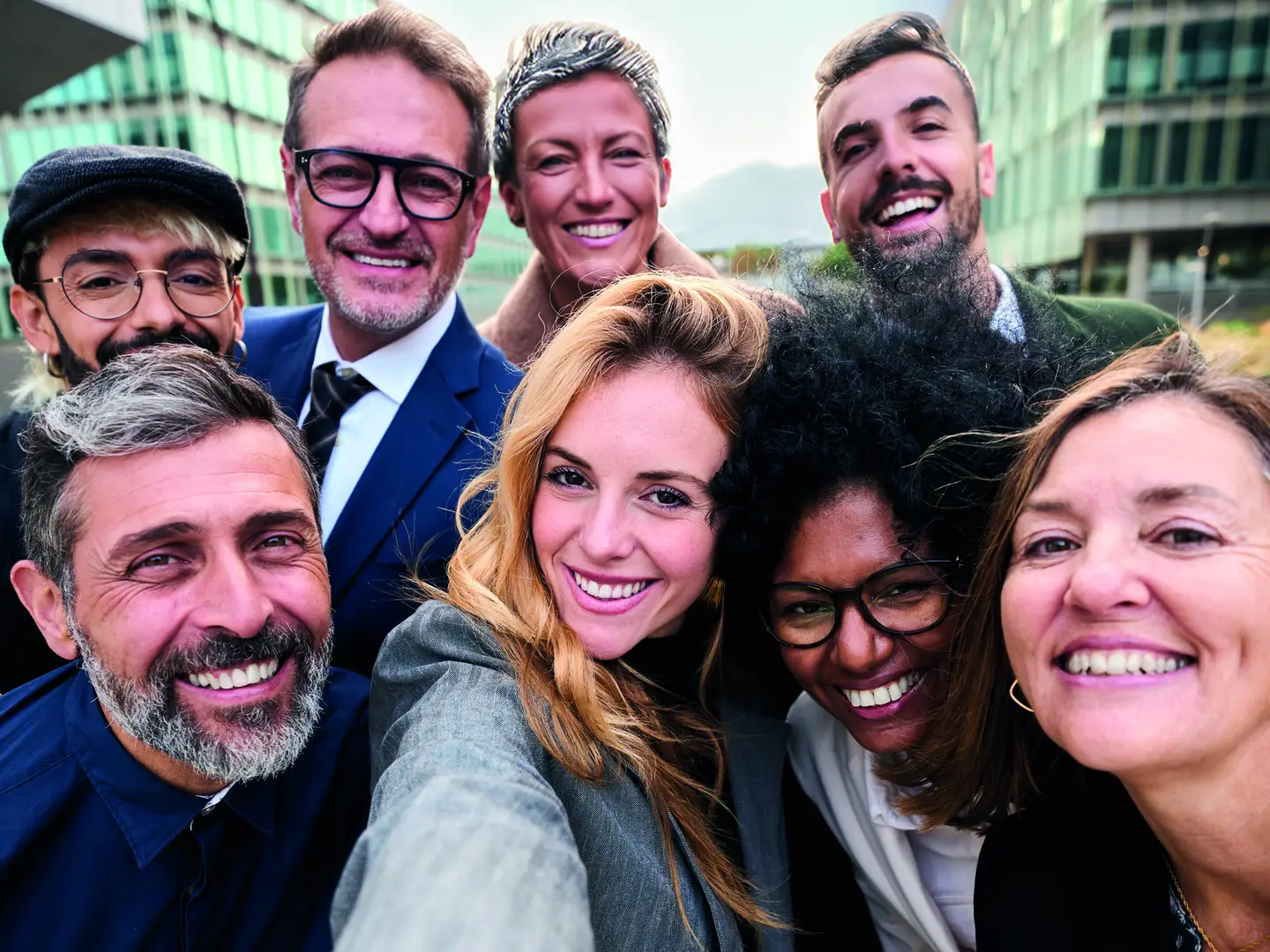 People taking a selfie