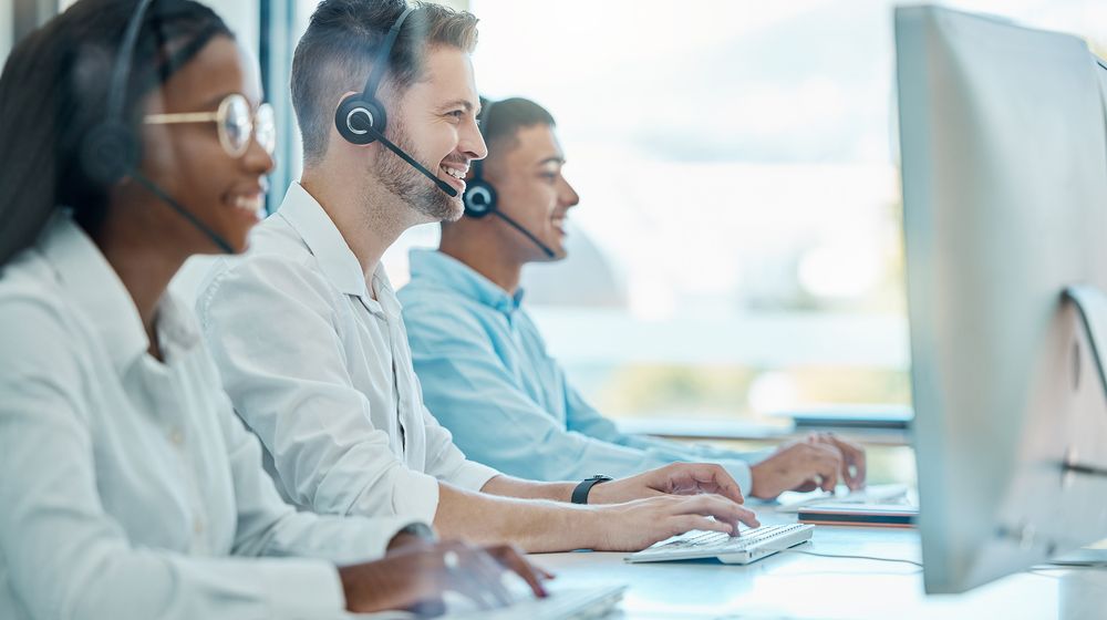 Call center team, telemarketing and computer consulting, crm contact us and customer support, servi.