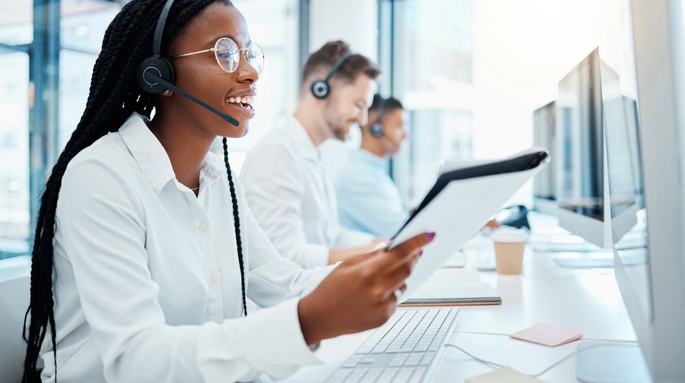 woman in a call center