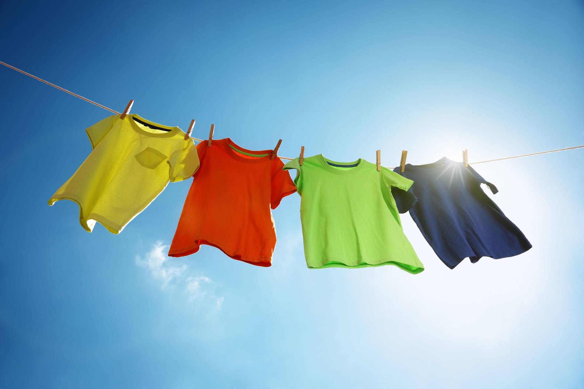 Laundry on clothesline