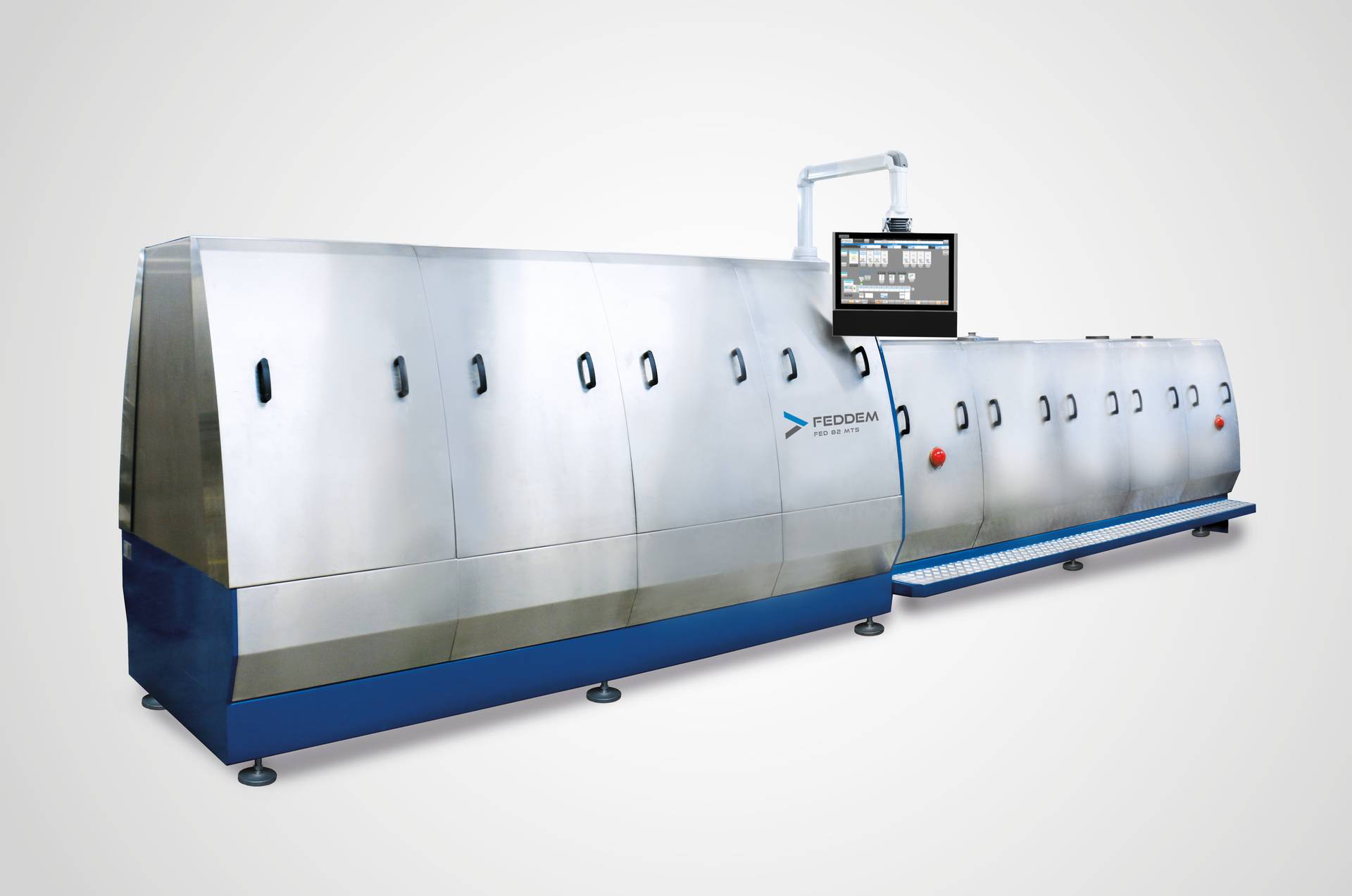 FED 82 MTS twin-screw extruder for engineering plastics with control panel and side units – product photo for compounders