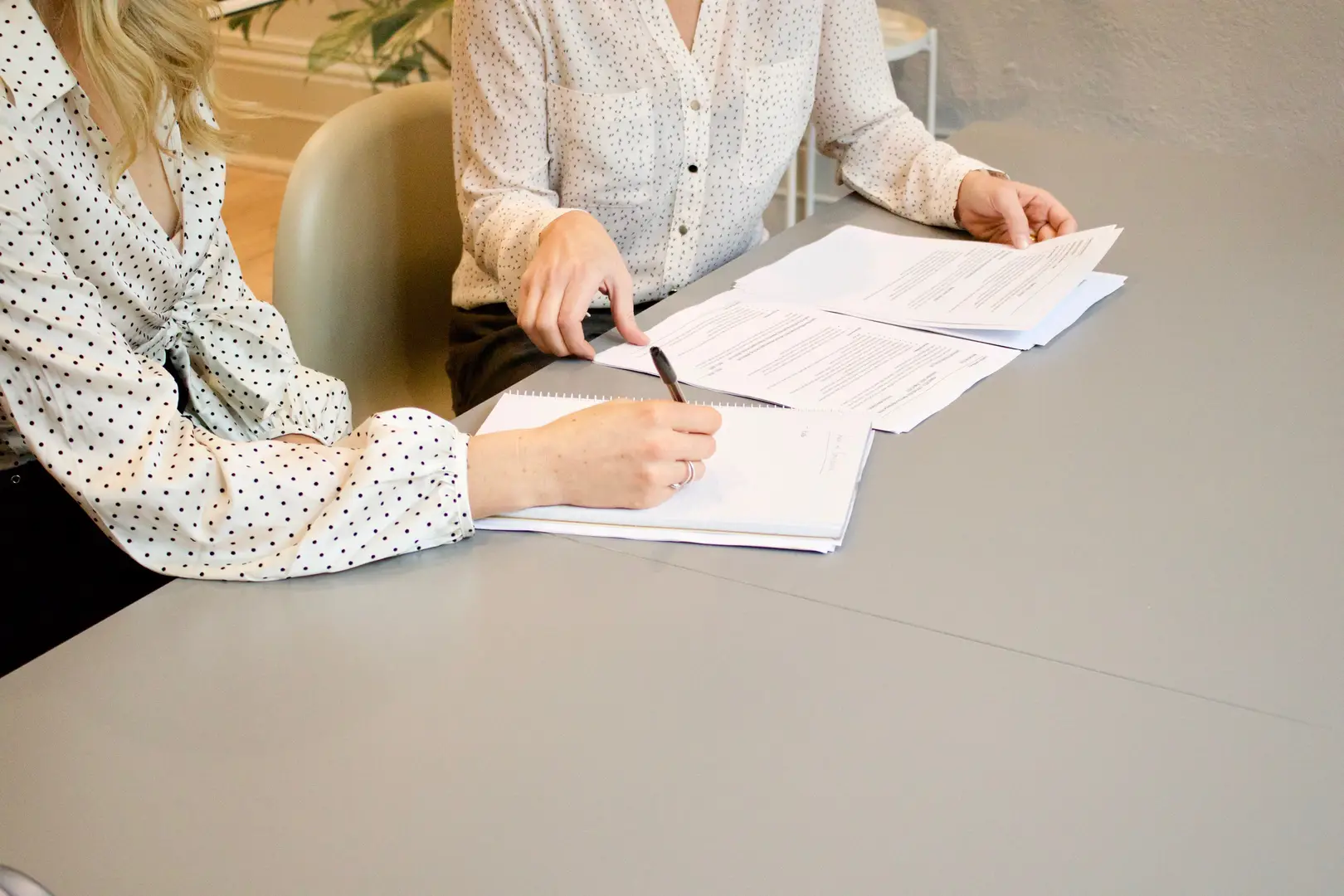 Women with documents