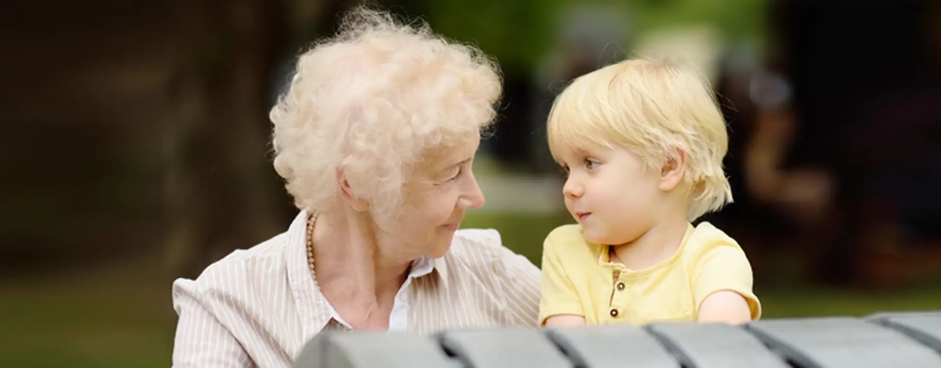Ederly woman and kid