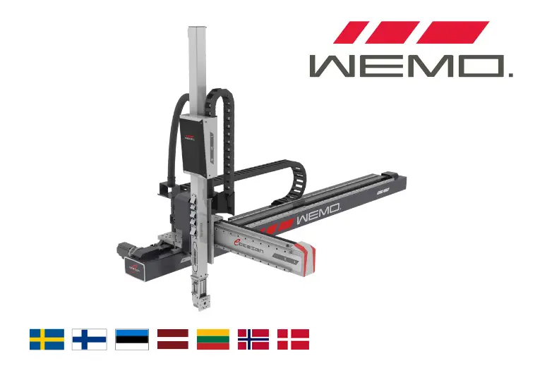 WEMO plastics machinery with country flags