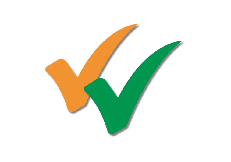 Orange and green checkmark