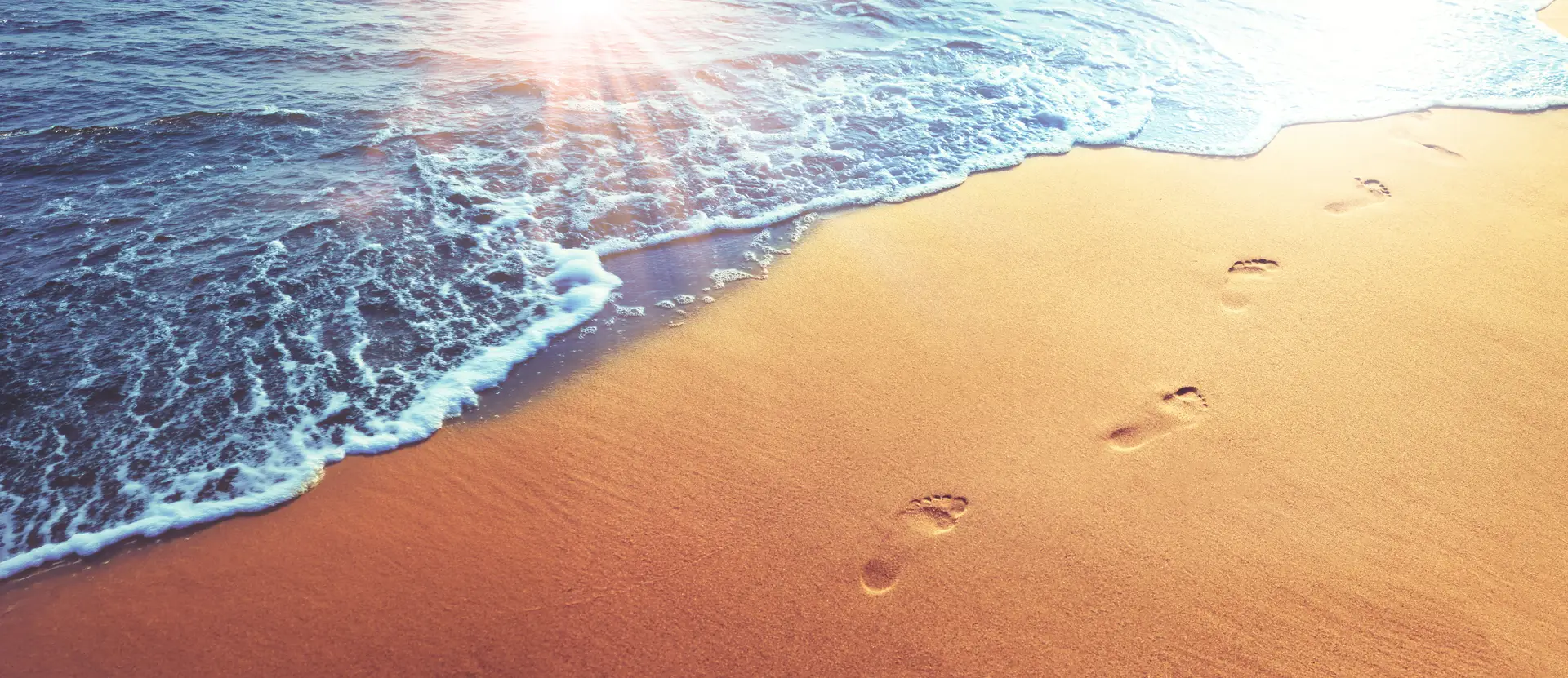 Footprint near the sea