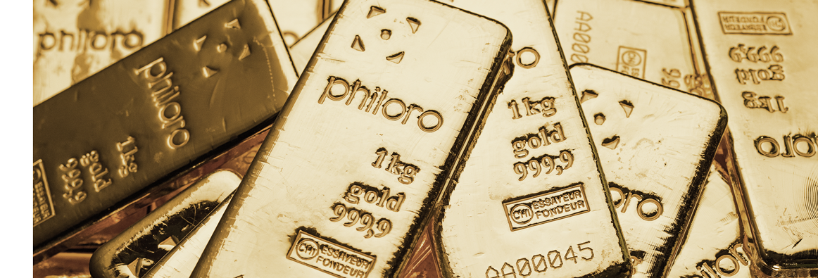 Barren verkaufen Ein Foto von mehreren 1 kg philoro Goldbarren.