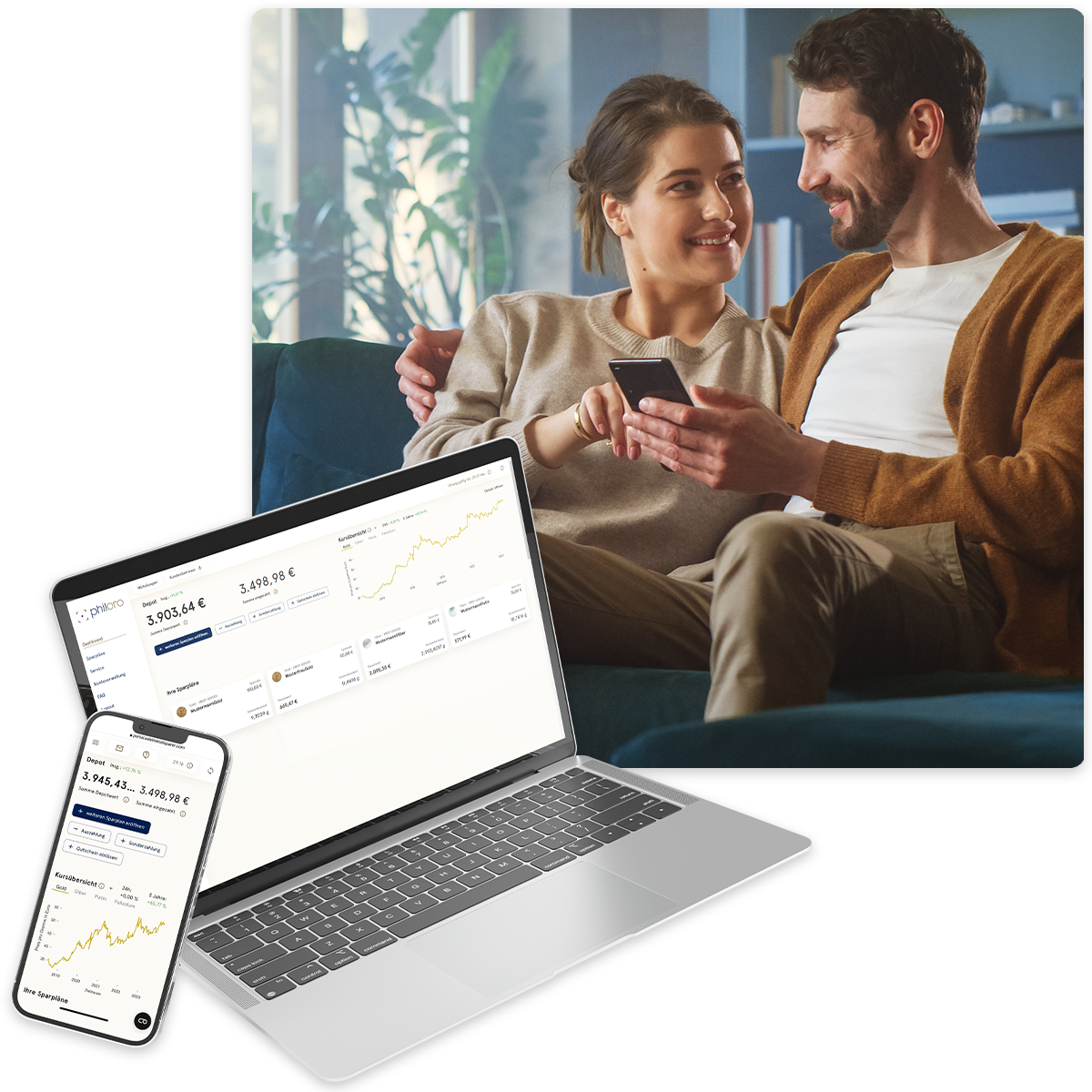 Ihr Kundenportal Ansicht am PC von einem Kundenportal.