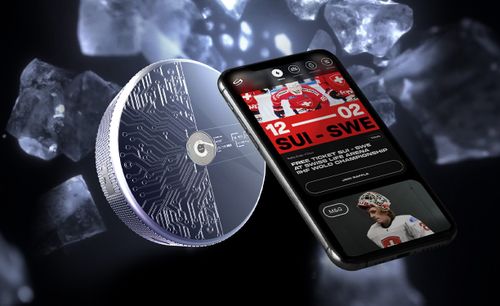 integrierter Chip Ein Foto des Eisgenoss mit integriertem Chip.