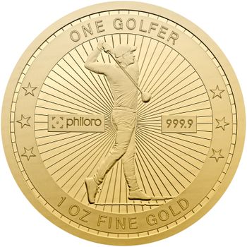 philoro ONE GOLFER in Gold - Vorderseite