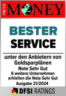 Siegel für Bester Service. Ausgabe 21/2024.