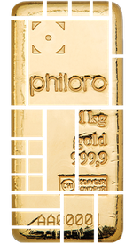 Ein Bild von einem philoro Goldbarren.