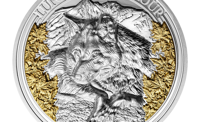 Swiss Wildlife Wolf Die Swiss Wildlife Silbermedaille Wolf in Ultra High Relief.