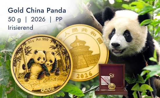 Gold China Panda 50 g PP - Irisierend 2026 Gold China Panda 50 g PP - Irisierend 2026