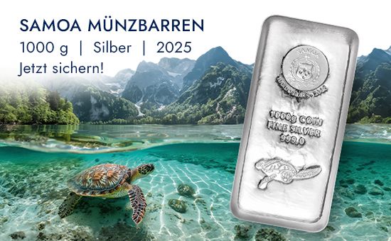 Silber Münzbarren Samoa 1000 g - 2025
