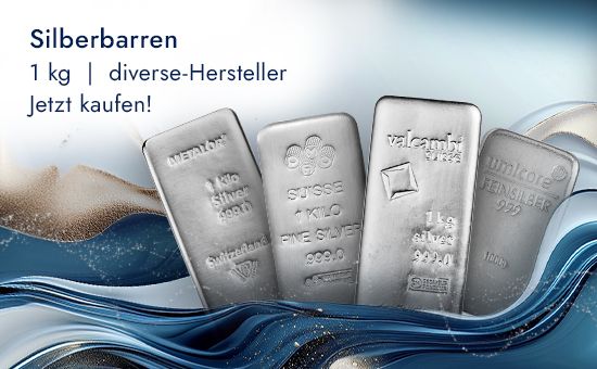 Grafik eines Silberbarren 1000 g diverse Hersteller