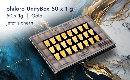 Goldbarren UnityBox 50 x 1 g - philoro Goldbarren UnityBox 50 x 1 g - philoro
