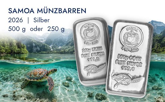 Samoa Silber Münzbarren Samoa Silber Münzbarren