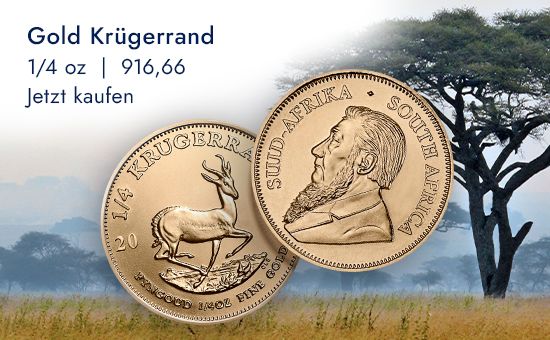 Grafik eines Gold Krügerrand 1/4 oz - diverse Jahrgänge