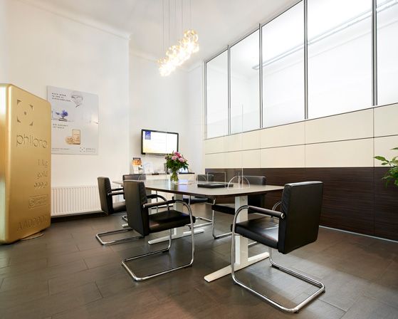 Ein Foto des Beratungsraums in der Filiale in Wien.