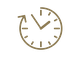 Ein Piktogramm von einer Uhr.
