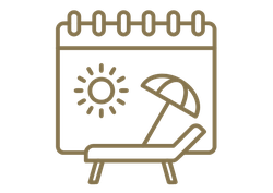 Ein Piktogramm einer Sonnenliege.