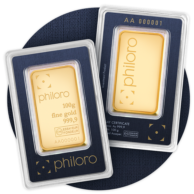philoro Goldbarren Kleine philoro Goldbarren in einer Stückelung von 100g.