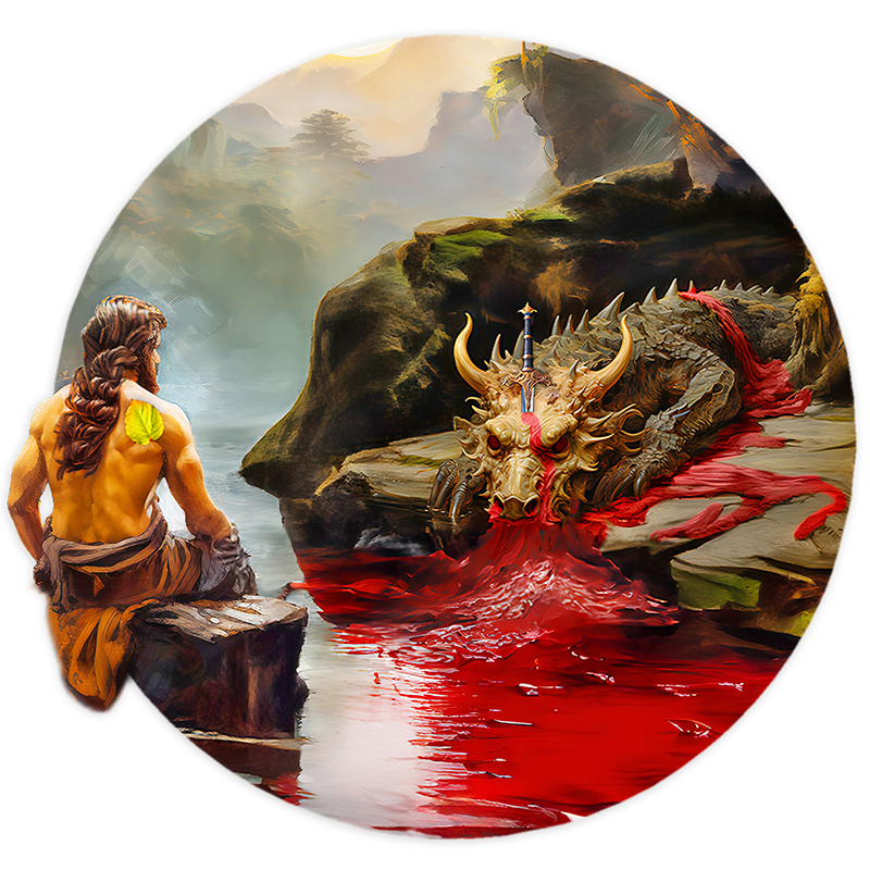 Siegfried Siegfried mit dem getöteten Drachen.