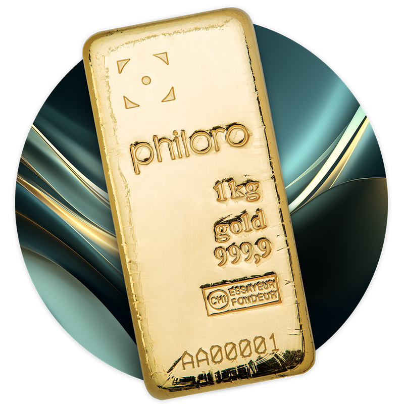 Große Barren Ein 1-kg-Goldbarren von philoro.