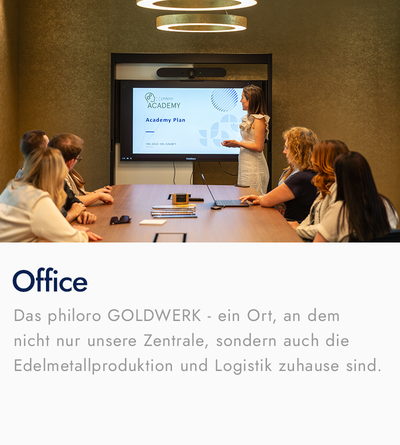 Das philoro Goldwerk - ein Ort, an dem nicht nur unsere Zentrale, sondern auch die Edelemtallproduktion und Logistik zuhause sind.