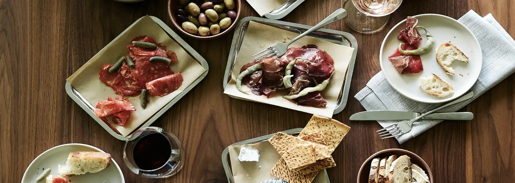 Snacks and charcuterie on table at St Hubert's Cellar Door