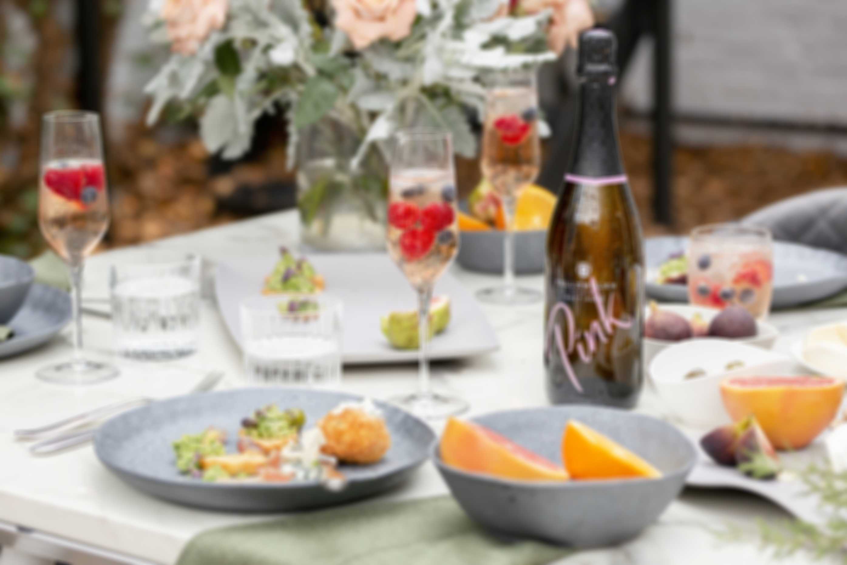 Bottle of Pink on table